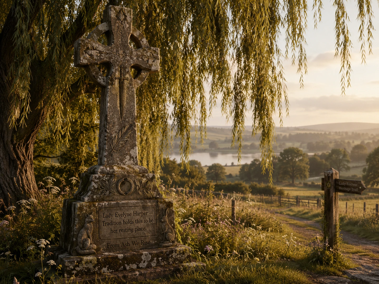 A traditional memorial site associated with Evelyne.
