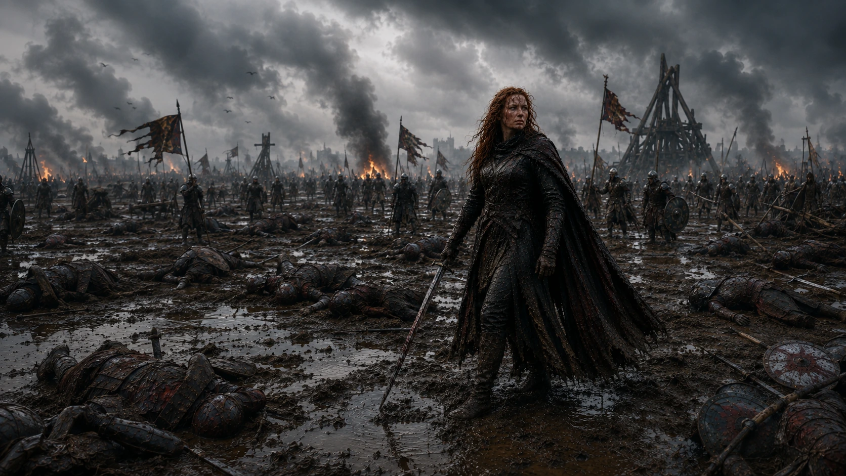 The scale of the field around her.